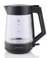 Електрочайник Gorenje 1.7л, 2,200 Вт, strix контроль, скло, чорний