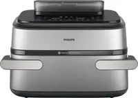 Мультипіч Philips Ovi Dual SteamFry 2750Вт, чаша-3+6л, сенсорне управл., 8 авто. програм,  пластик/метал, сірий