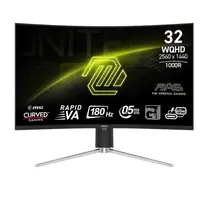 Монитор MSI 31.5" MAG 325CQRF QD E2 VA Black Curved 180Hz; 2560х1440, 0.5 мс, 300 кд/м2, DisplayPort, 2xHDMI, 2хUSB2.0, USB Type-C