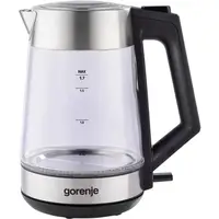 Електрочайник Gorenje 1.7л, 2,200 Вт, strix контроль, скло, нерж