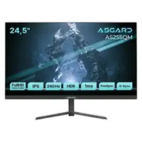 Монитор ASGARD Gaming 24.5" AS255QM IPS Black 240Hz; 1920x1080, 300 кд/м2, 1 мс, DisplayPort, 2хHDMI, динамики 2х2 Вт