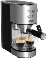 Кавоварка Krups ріжкова Virtuoso+ Tamping System 1л, мелена, ручний капучинатор, 15 бар, сірий