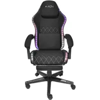 Крісло ігрове AGN 3 клас,150 кг, 80мм, RGB підсвітка, чорне