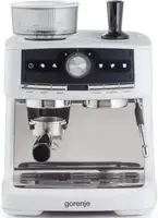 Кавоварка Gorenje ріжкова 2.5л, кавомолка 0,25л, капучинатор, кнопочне керування, білий