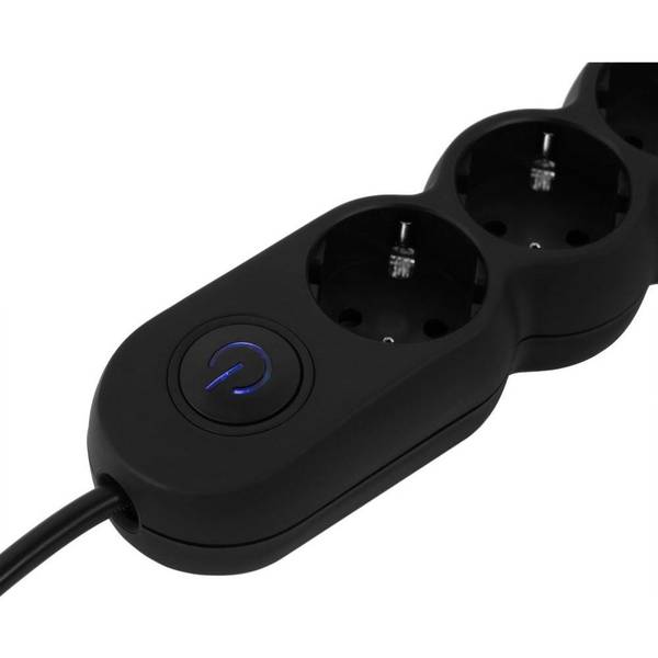 Мережевий фільтр 2E Plus 3 м, 4 розетки Black (2E-U04VESM3BK)