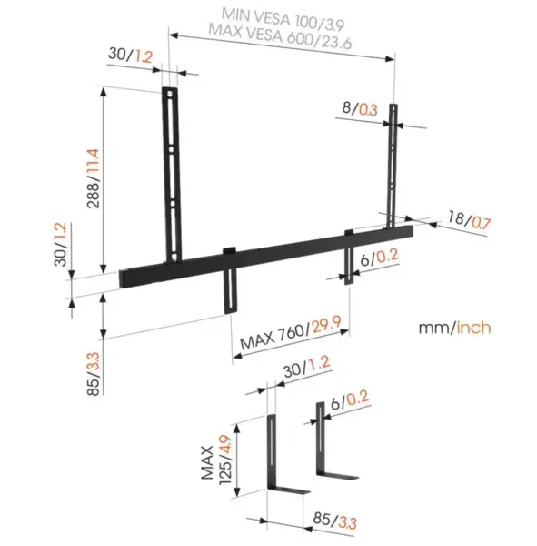 Настінне кріплення VOGELS SOUND 3550 Sound Bar Mount (8153550)