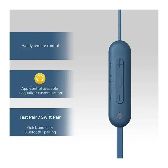 Наушники с микрофоном Sony WI-C100 Blue (WIC100L.CE7)