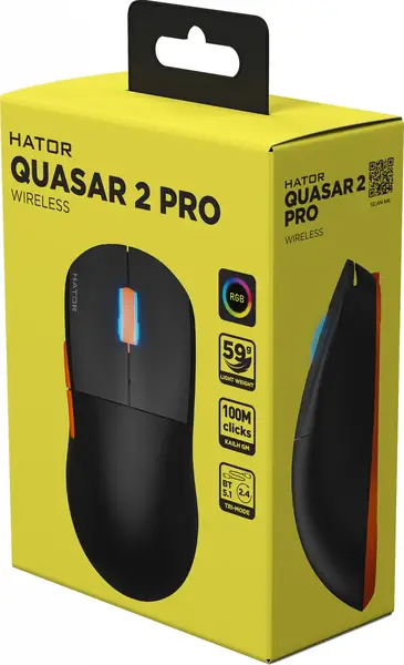 Миша HATOR Quasar 2 PRO Wireless Black/Orange (HTM560BO)