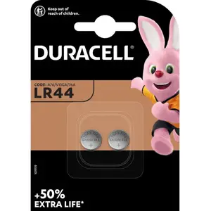 Батарейка Duracell LR44 bat(1.5B) Alkaline 2шт Basic (5000394504424/5007795)