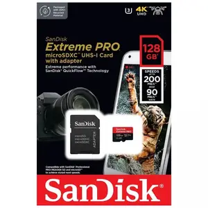 Карта пам'яті SanDisk 128 GB microSDXC UHS-I U3 Extreme Pro + SD Adapter SDSQXCD-128G-GN6MA Карта пам'яті SanDisk 128 GB microSDXC UHS-I U3 Extreme Pro + SD Adapter SDSQXCD-128G-GN6MA