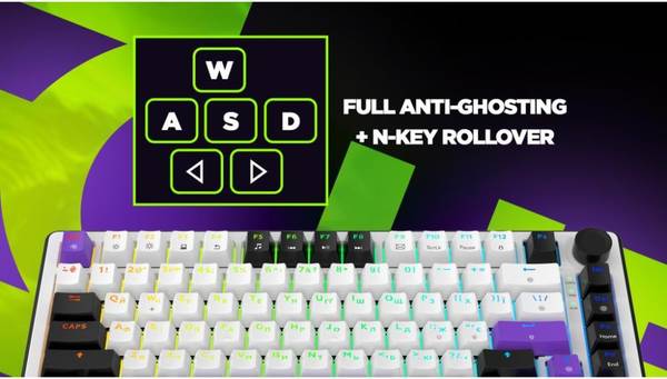 Клавіатура HATOR Hellyberry HK75 wireless White-Violet