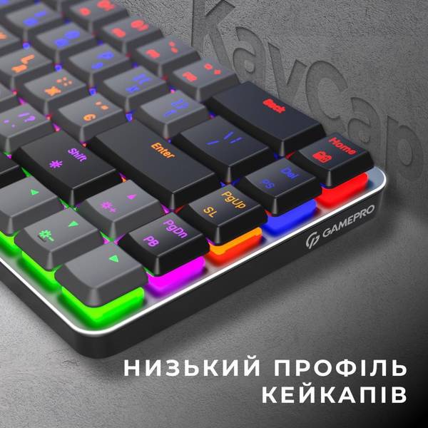 Клавиатура GamePro MK122R Red Switch Low Profile Dark Gray