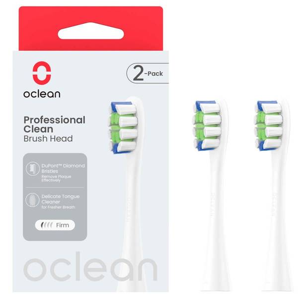 Насадка для електричної зубної щітки Oclean Brush Head Professional Clean 2-pack White (6970810553765)