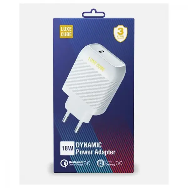 Сетевое зарядное устройство для Luxe Cube Dynamic 18W (1USBх3A) White (4446689880643)