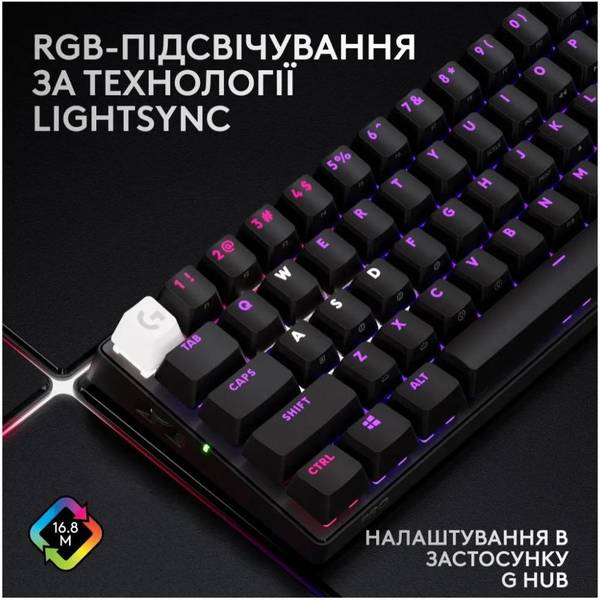 Клавіатура Logitech G Pro X 60 LightSpeed Black (920-011911)