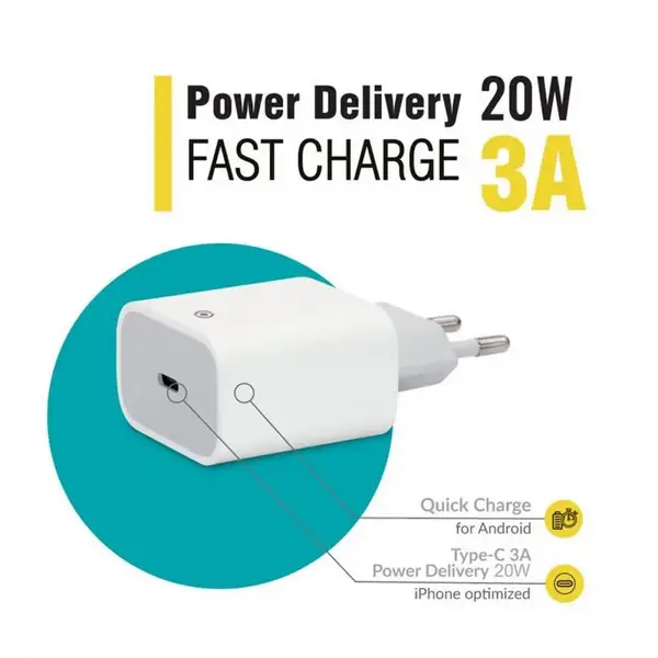 Сетевое зарядное устройство для Piko TC-PD201 (1USBx3A) White (1283126521447)