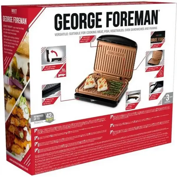 Електрогриль притискний George Foreman Fit Grill Copper Medium 25811-56