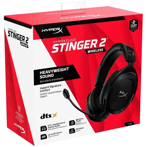 Навушники з мікрофоном HyperX Cloud Stinger 2 Wireless Black (676A2AA)