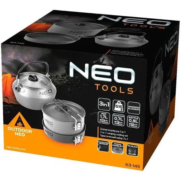 Набір туристичного посуду 3в1 NEO Tools 63-145