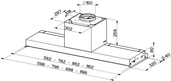 Витяжка вбудована Faber In-Nova Touch Bk/X A90 (305.0611.153)