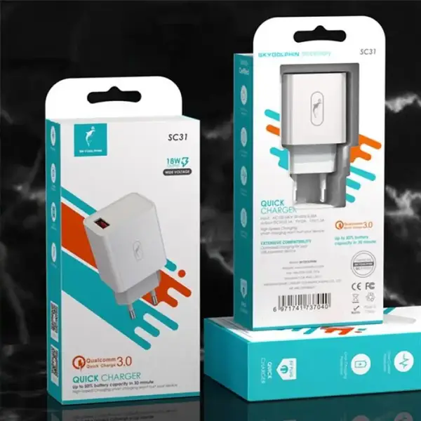 Мережевий зарядний пристрій SkyDolphin SC31 White (MZP-000154)