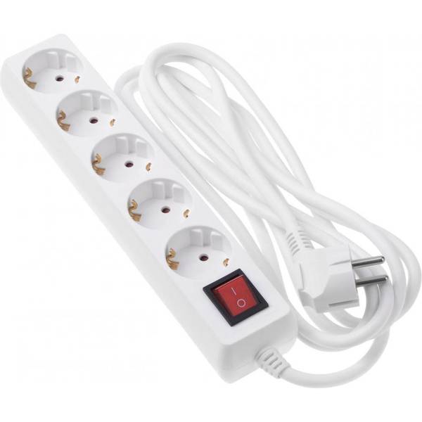 Мережевий фільтр 2E 10 м, 5 розеток White (2E-U05ES15M10WH)