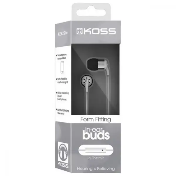 Навушники з мікрофоном Koss KEB25i White (189650.101)