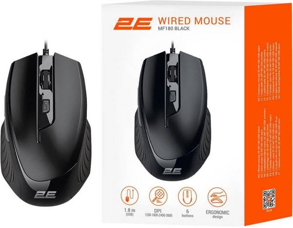 миша 2E MF180 Black (2E-MF180UB)