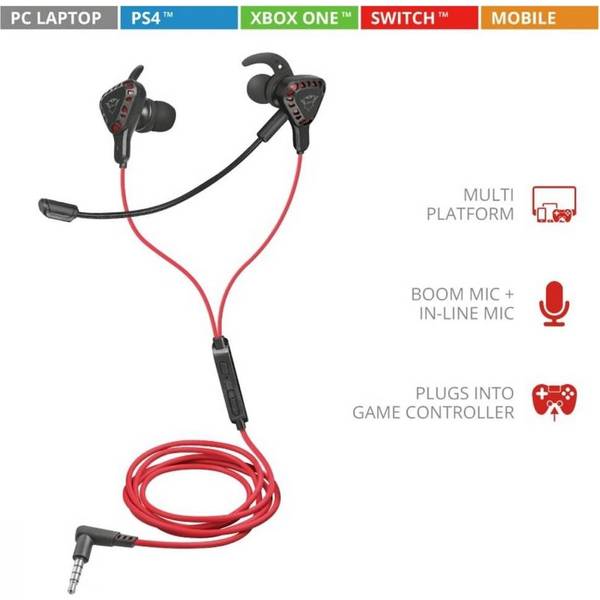 Навушники з мікрофоном Trust GXT 408 Cobra Multiplatform Red (23029)