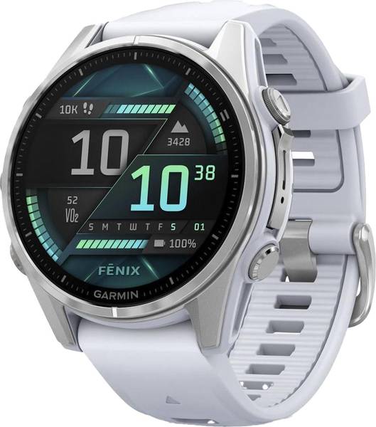 Смарт-годинник Garmin Fenix 8 43mm AMOLED Silver with Whitestone Silicone Band (010-02903-06)