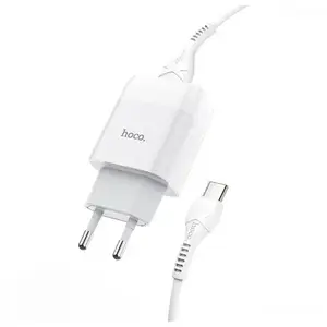 Мережевий зарядний пристрій Hoco C72A Glorious + USB Type-C White