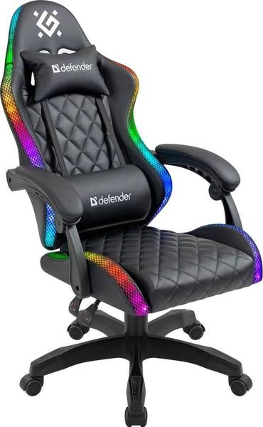 Комп'ютерне крісло для геймера Defender Energy RGB black (64559)