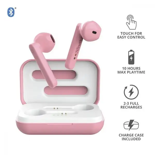 Навушники TWS Trust Primo Touch True Wireless Mic Pink (23782)