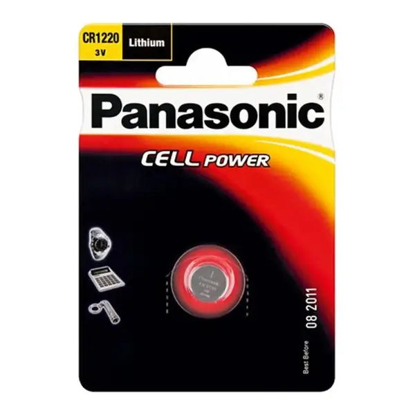 Батарейка Panasonic CR-1220 bat(3B) Lithium 1шт (CR-1220EL/1B)