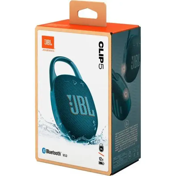 Портативна колонка JBL Clip 5 Blue (JBLCLIP5BLU)