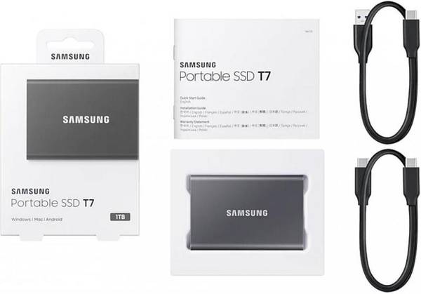 SSD накопичувач Samsung T7 2 TB Titan Gray (MU-PC2T0T/WW)