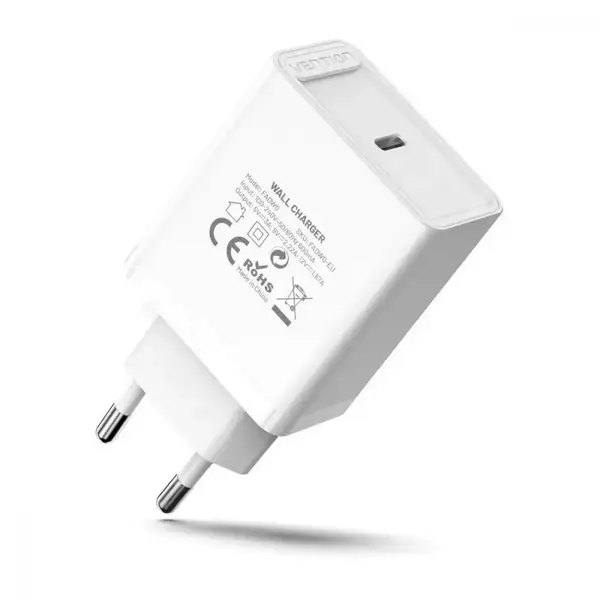 Сетевое зарядное устройство для Vention USB Type C + QC4.0 20W White (FADW0-EU)