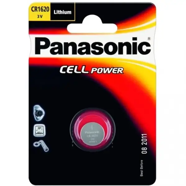 Батарейка Panasonic CR-1620 bat(3B) Lithium 1шт (CR-1620EL/1B)