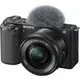 Компактний фотоапарат зі змінним об'єктивом Sony ZV-E10 kit (16-50mm) Black (ILCZVE10LB.CEC)