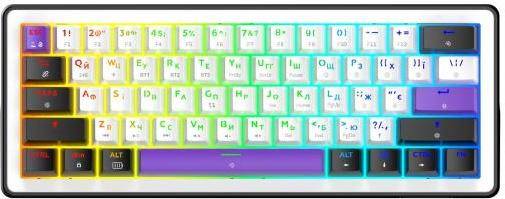 Клавіатура HATOR Hellyberry HK60 wireless White-Violet