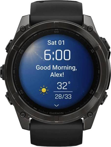 Смарт-годинник Garmin Fenix 8 51mm AMOLED Sapphire Carbon Gray DLC Titanium w. Black/Pebble Gray S. Band (010-02905-20/21)