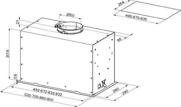 Витяжка вбудована Faber Inka Lux Premium Bk Matt A70 Kl (305.0658.609)