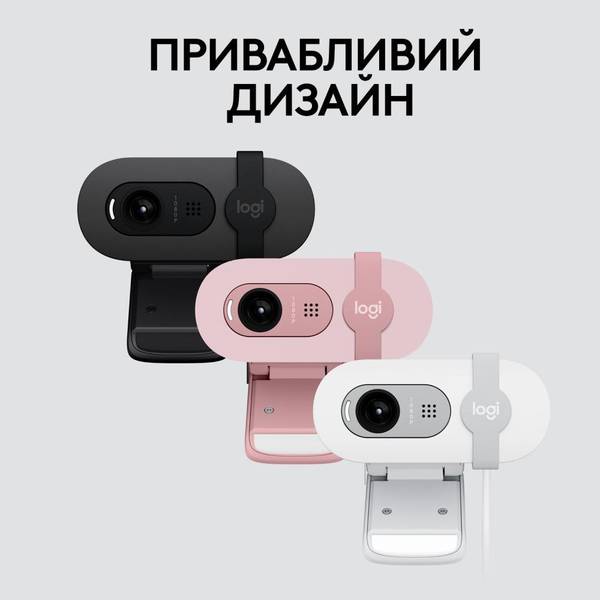 Веб-камера Logitech Brio 100 Full HD Webcam Graphite (960-001585, 960-001587).Камера LOGITECH BRIO 100 FHD GRAPHITE (960-001585)