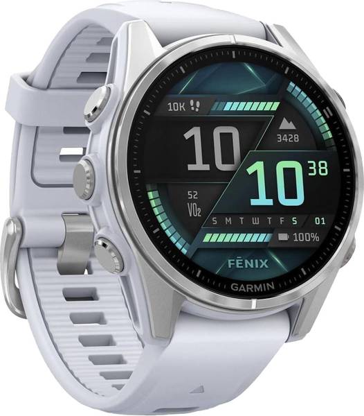 Смарт-годинник Garmin Fenix 8 43mm AMOLED Silver with Whitestone Silicone Band (010-02903-06)