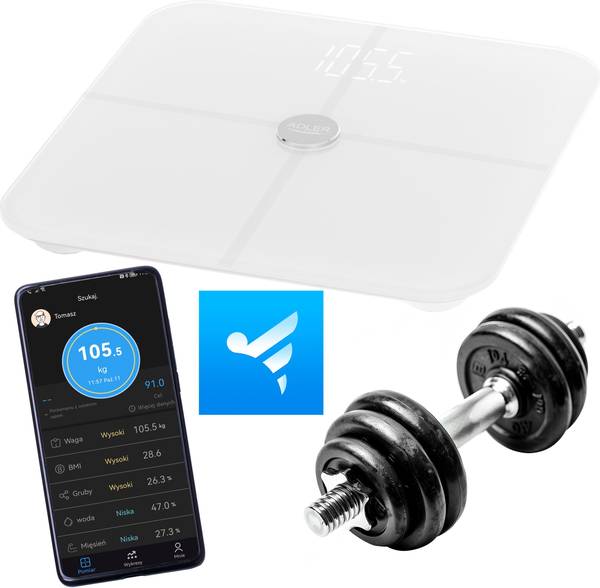 Ваги підлогові електронні Adler Smart - FitGo App AD 8187 White