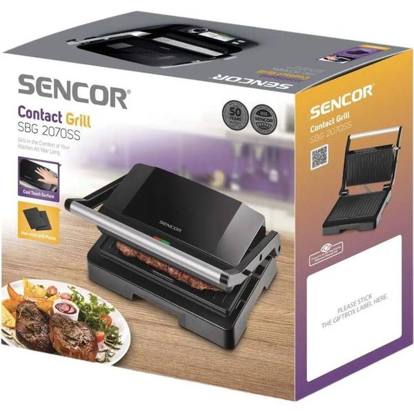 Електрогриль притискний Sencor SBG 2070SS