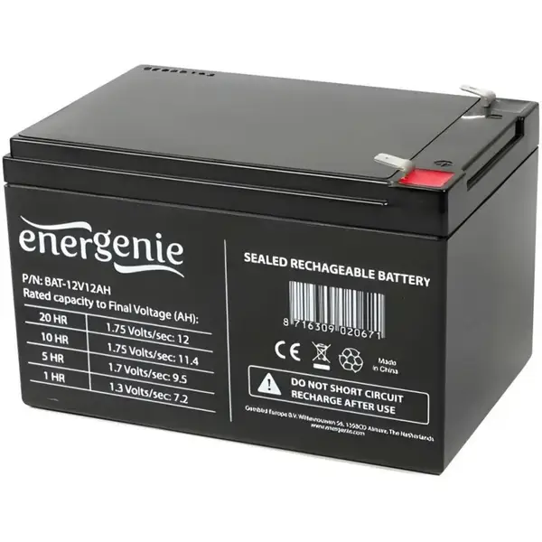 Акумулятор для ДБЖ/інвертора EnerGenie 12V 12Ah (BAT-12V12AH)