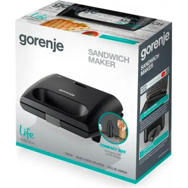 Мультимейкер (Бутербродниця-Вафельниця-Гриль) Gorenje SM703GCB