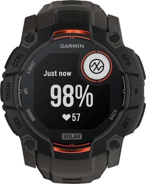 Смарт-годинник Garmin Instinct 3 50mm Solar Black with Charcoal Band (010-02935-00/40)