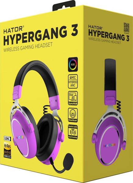 Навушники з мікрофоном HATOR Hypergang 3 Wireless Cyber Violet (ESH52)